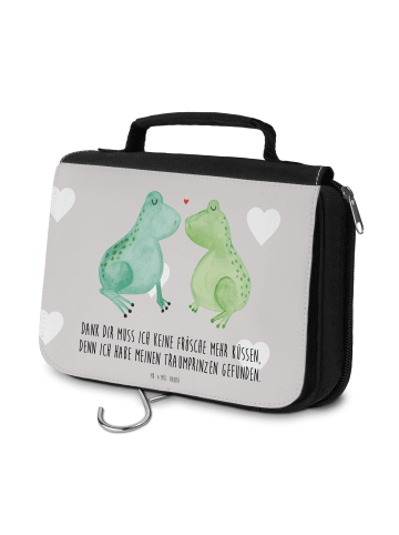Mr. & Mrs. Panda kosmetiktäschchen Frosch Liebe mit Spruch in Grau Pastell