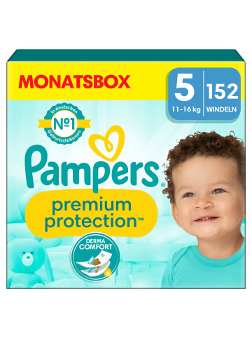 Pampers Monatsbox Klettwindeln, "Premium Protection", Größe 5, 152 Stück, 11kg - 16kg