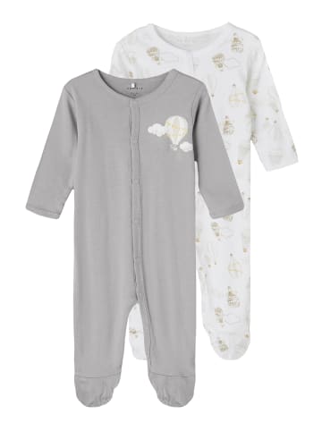 name it Baby Unisex 2er Pack Strampler Ballon in Grau