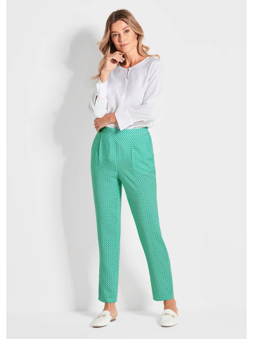 GOLDNER Druckhose SARA in smaragd / weiß / gemustert