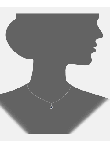 Diamant L'éternel Halskette mit Anhänger aus 375 Weißgold mit Diamant mit Saphir