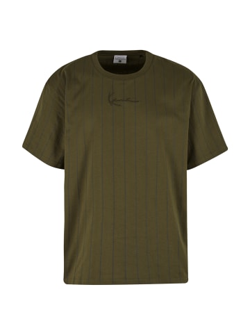 Small Signature Essential Pinstripe Tee in Oliv