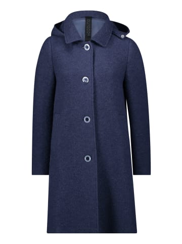 Betty Barclay Wollmantel mit abnehmbarer Kapuze in Dark Blue Melange