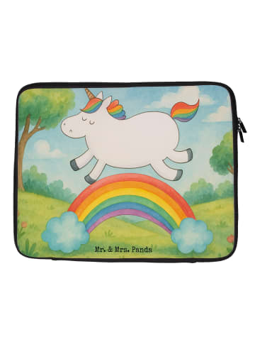 Mr. & Mrs. Panda Laptop Tasche Einhorn Regenbogen Design ohne Sp... in Weiß