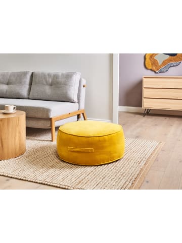 Beliani Pouf YULLE in Gelb - (W) 60 x (H) 25 x (L) 60 cm
