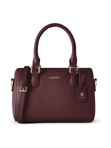 Lazarotti Bologna Leather Bowling-Bag Handtasche Crossbody Leder 26 cm burgundy