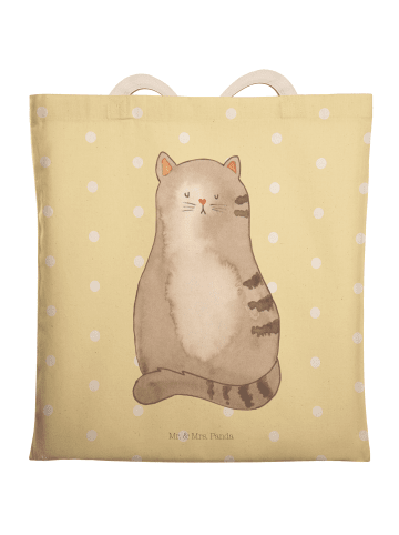 Mr. & Mrs. Panda Shopper Katze Sitzen ohne Spruch in Gelb Pastell