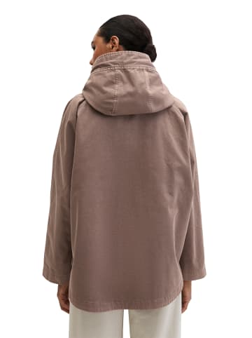 Marc O'Polo Cape-Jacke mit Kapuze relaxed garment-dyed in Chalky Brown