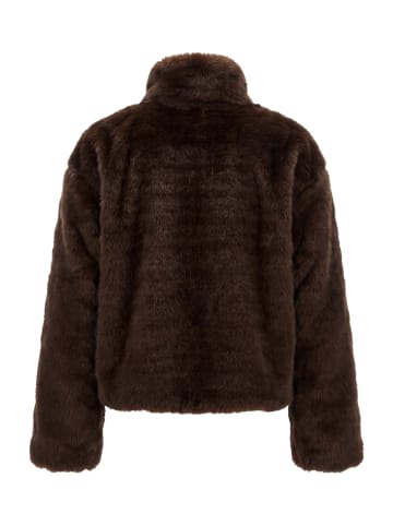 Zero Plüschjacke mit Reißverschluss in Mocca Brown