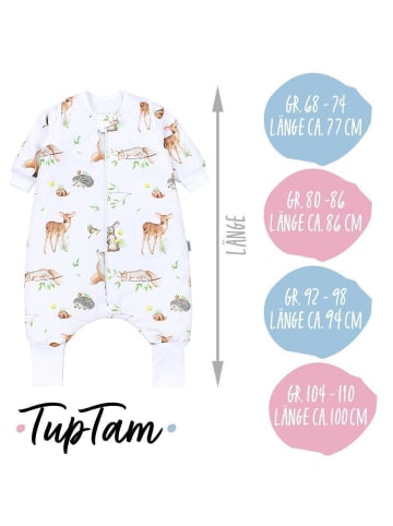 TupTam Winterschlafsack mit Armen Beinen in weiß/bronze