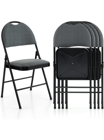 COSTWAY Klappstühle 4er Set in Schwarz