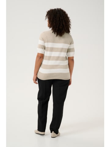 KAFFE curve Strickpullover KClizzy Regular fit in Chalk/Feather Grey Bold Stripe