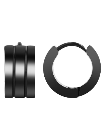 Adeliás Unisex Ohrringe – Klappcreole aus Edelstahl in schwarz