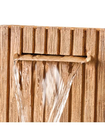 MARELIDA Gartenbrunnen mit Holzwandoptik Standbrunnen H: 54cm in naturfarben