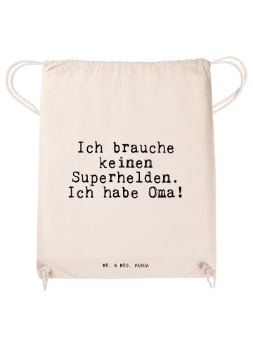 Mr. & Mrs. Panda Jutebeutel Ich brauche keinen Superhelden.... m... in Creme