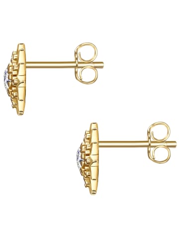 Glanzstücke München Ohrstecker Sonne aus Sterling Silber mit Zirkonia in gelbgold