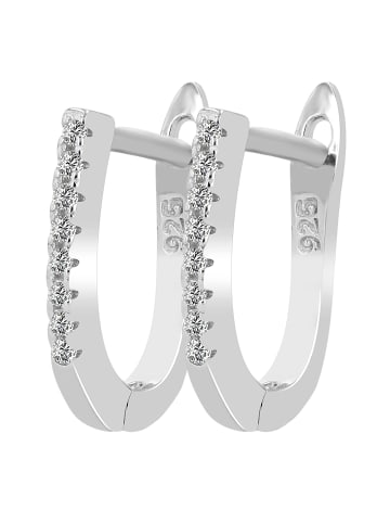 Adeliás Damen Ohrringe – Klappcreole aus 925 Silber in silber