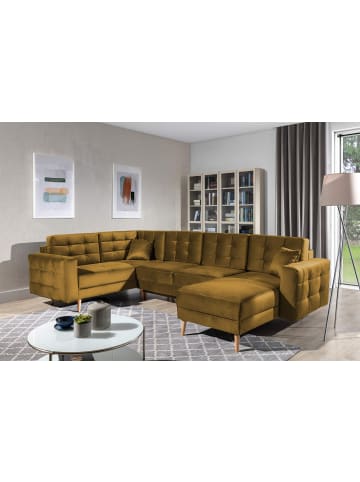 MF Design Ecksofa Thor  in Velours Senf in Senf -  (L) 320 x (B) 320 x (H) 90 cm