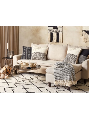 Beliani 2er-Set Dekokissen CALANTHE in Beige/Schwarz