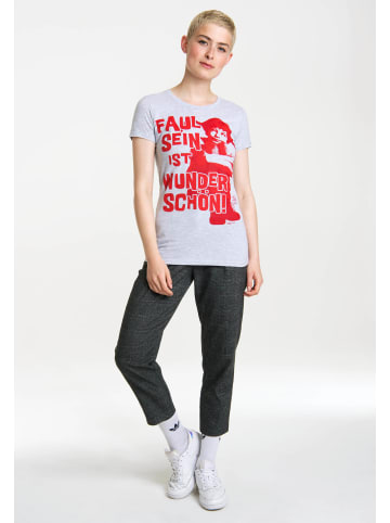 Logoshirt T-Shirt Pippi Langstrumpf in grau meliert