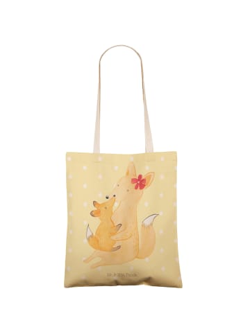 Mr. & Mrs. Panda Tasche Fuchs Mama ohne Spruch in Gelb Pastell
