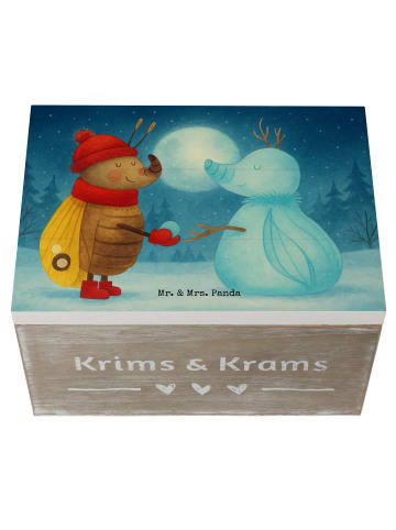 Mr. & Mrs. Panda Truhe Nachtfalter Schneemann Design ohne Spruch in Weiß