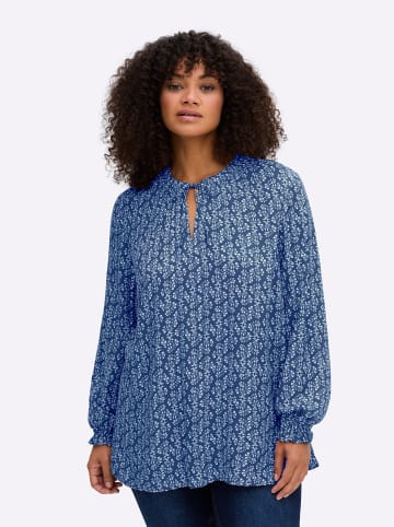 sheego Tunika in jeansblau-gemustert