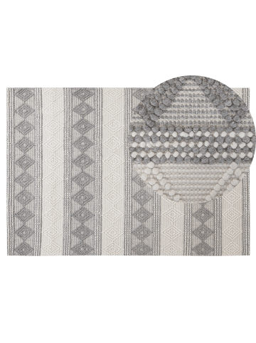 Beliani Kurzflor BOZOVA in Grau/Beige - (W) 140 x (H) 1 x (L) 200 cm