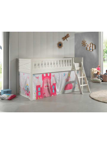 58 aufm Kessel KINDERBETT Karyl 208x114x135 Massivholz Weiß Textilset Princess 1