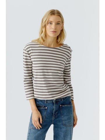 Oui T-Shirt SUNALA in white brown