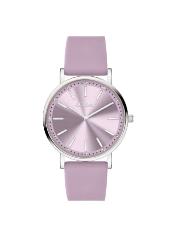 s.Oliver Armbanduhr Modern Statement in lila