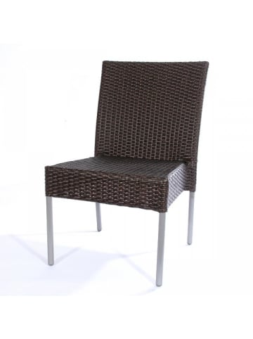 GMD Living Stapelstuhl VENEDIG aus Alu & Polyrattan in Farbe Dark Brown