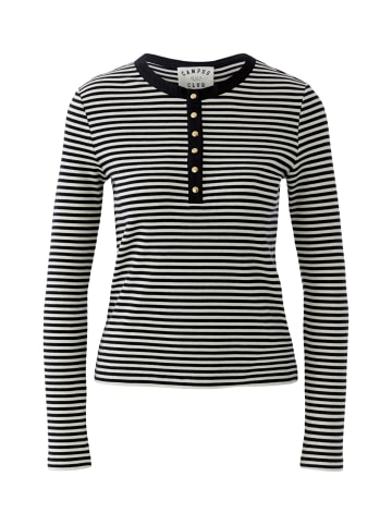 Oui Langarm Shirt in white black