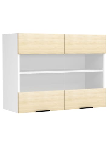 VCM  Küchenschrank B. 80 cm Hängeschrank Küche Fasola in Weiß / Honig-Eiche