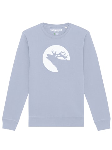 wat? Apparel Sweatshirt Röhrender Hirsch in Serene Blue