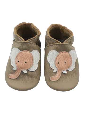 Basrakids Baby Krabbelschuhe aus Leder, weiche Lauflernschuhe mit rutschfester Sohle 