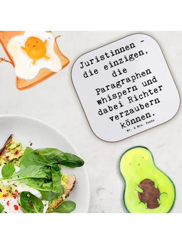Mr. & Mrs. Panda Glasuntersetzer Spruch Juristin Zauber mit Spruch in Weiß