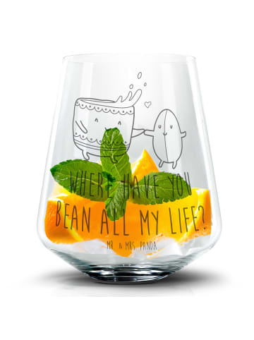 Mr. & Mrs. Panda Whiskyglas Kaffee Bohne mit Spruch in Transparent