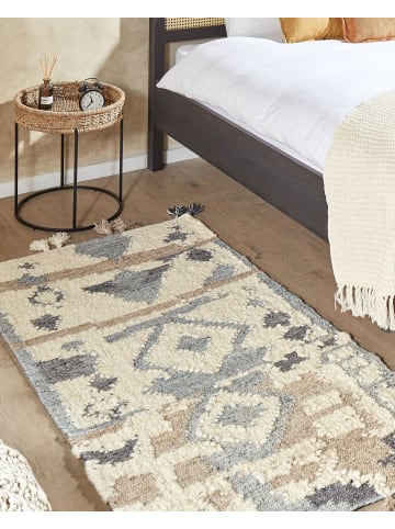 Beliani Kelim MRGAVET in Bunt/Beige/Grau - (W) 80 x (H) 1 x (L) 150 cm
