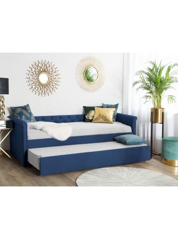 Beliani Tagesbett LIBOURNE in Blau - (W) 92 x (H) 75 x (L) 220 cm