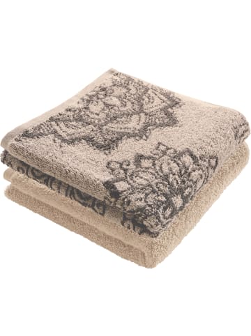 Erwin Müller Frottier, Jacquard Duschtuch 2er-Pack Bühl in beige
