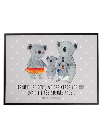 Mr. & Mrs. Panda Schreibtischunterlage Koala Familie mit Spruch in Grau Pastell