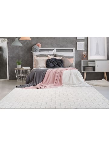 Kurzflor Teppich Viktor 125 in Weiß Creme