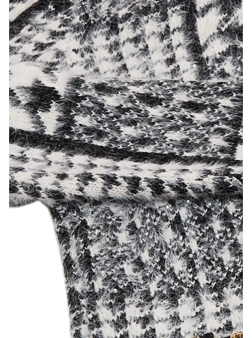 faina Damen Strickjacke in Wollweiss Schwarz