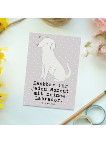 Mr. & Mrs. Panda Postkarte Labrador Moment mit Spruch in Grau Pastell