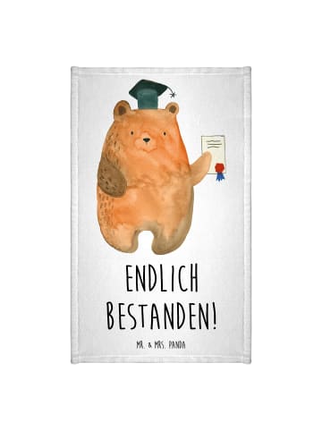 Mr. & Mrs. Panda Handtuch Klein Bär Prüfung mit Spruch in Weiß