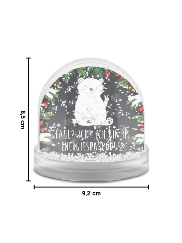 Mr. & Mrs. Panda Schneekugel Eisbär Faul mit Spruch in Kreidetafel