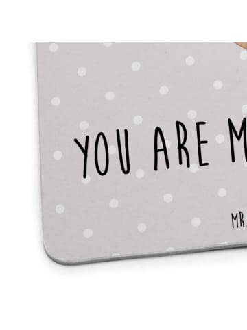 Mr. & Mrs. Panda Tischuntersetzer Otter Herz mit Spruch in Grau Pastell