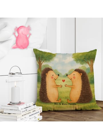Mr. & Mrs. Panda zier kissen Igel Liebe Design ohne Spruch in Weiß