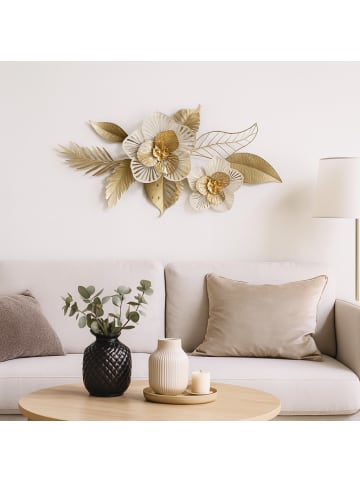 möbel-direkt Wanddekoobjekt Blüten-/Blättermotiv in gold